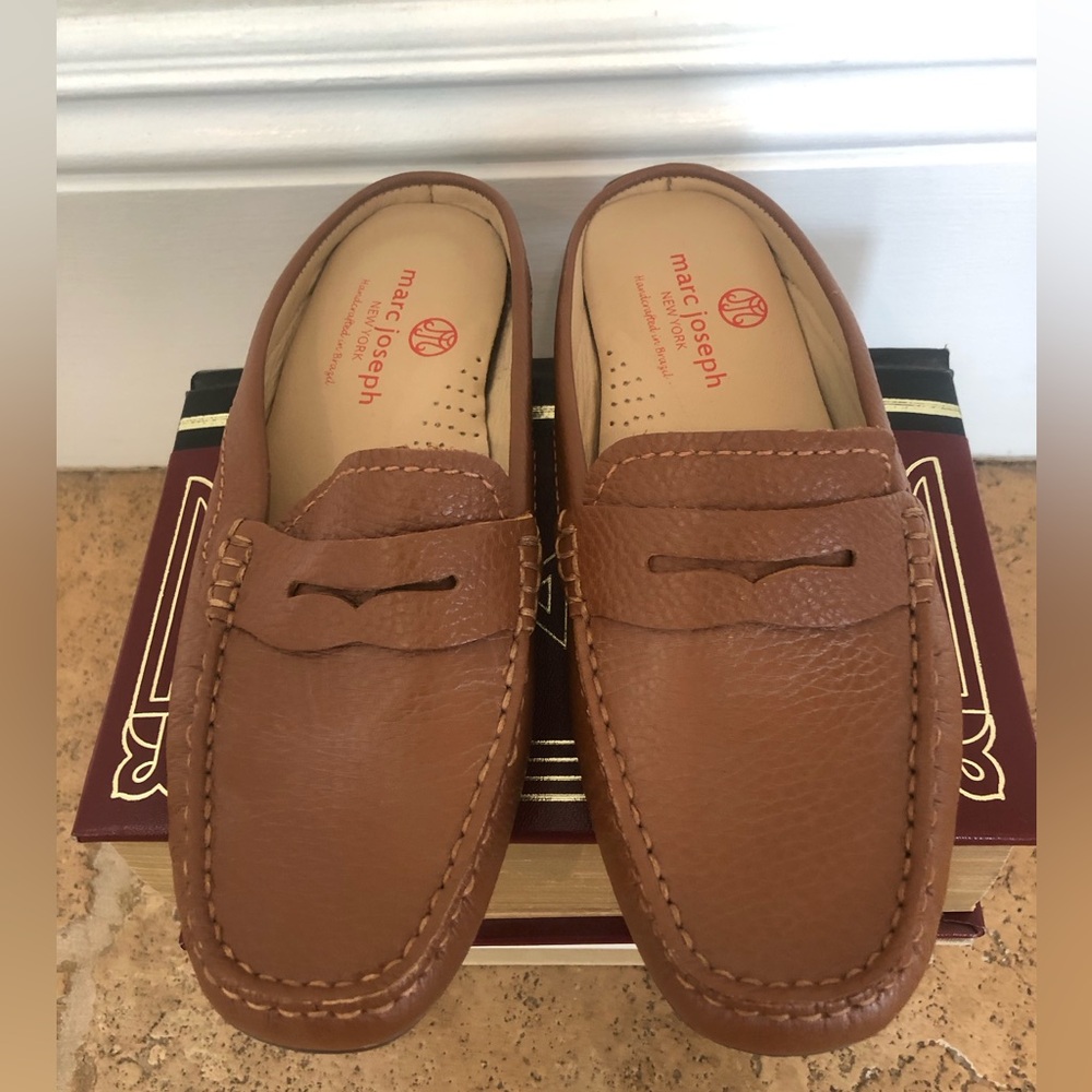 MARC JOSEPH - Union Penny Loafer Mule + Cognac Grainy + NWT - Picture 13 of 16
